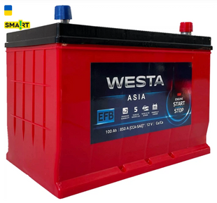 Акумулятор Westa EFB 6CT-100 100Ah 850A ASIA R+/L+ 1008501 фото
