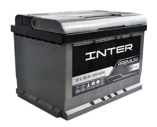 Автомобільний акумулятор INTER Premium 60Ah 600A 12V L2 (L+/R+) 606001 фото