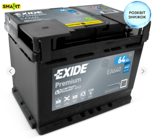 Автомобільний акумулятор Exide Premium EA640 64Ah 640A 12V Euro (L2) R+/L+ B13 646401 фото