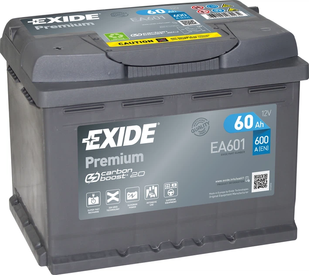 Автомобільний акумулятор Exide Premium 60Ah 600A 12V Euro (EA601) (+/-) 606004 фото