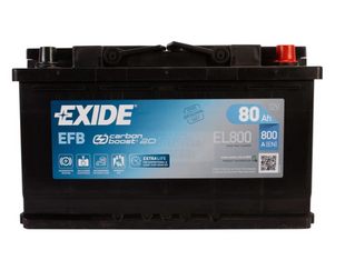 Автомобільний акумулятор EXIDE EFB EL800 80Ah 800A (-/+) Euro (Start-Stop) 808006 фото