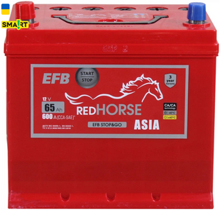 АКБ Азія 65Ah Red Horse EFB (L+/R+) 600A 65600 фото