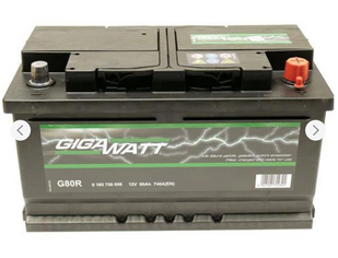 Автомобільний акумулятор GIGAWATT 80Ah 740A (-/+) Euro 807401 фото