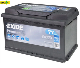 Автомобільний акумулятор Exide Premium 6СТ-77 (EA770) 77Ah 760A (-/+) Euro 777605 фото