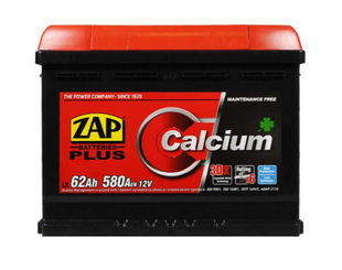 Автомобільний акумулятор ZAP Plus 62Ah 580A 12V Euro (L2) L+/R+ 62580 фото