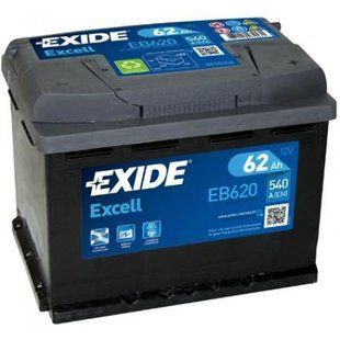 Автомобільний акумулятор Exide Excell EB620 62Ah 540A 12V Euro (L2) L+/R+ 62620 фото