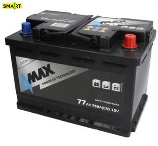 Автомобільний акумулятор 4Max 77Ah 760A Ecoline (-/+) 278&times;175&times;190 B13 777608 фото