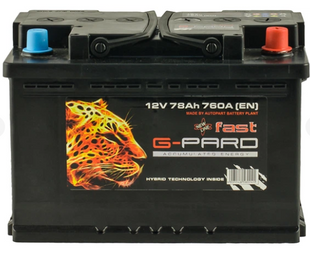 Автомобільний акумулятор G-Pard FAST 78Ah 760A (-/+) Euro (L3) 78760 фото
