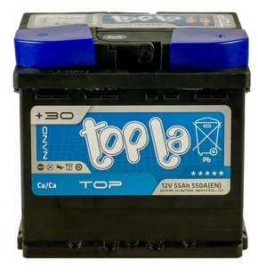Акумулятор автомобільний Topla TOP 55Ah 550A (0, L2, 12V, L+/R+) 555503 фото