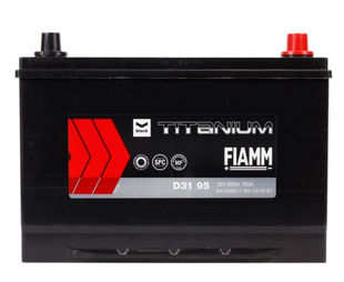 Акумулятор FIAMM Titanium Black 6CT-95 95Ah 760A ASIA R+/L+ (D3195) 957603 фото