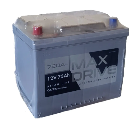 Акумулятор автомобільний MAX DRIVE ASIA SMF 75Ah 720A 12V R+/L+ (N50, 260&times;172&times;218) 7572004 фото