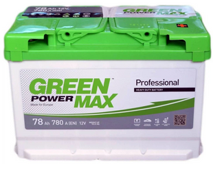 Автомобільний акумулятор GREEN POWER MAX 78Ah 780A (-/+) Euro (L3) 7878006 фото