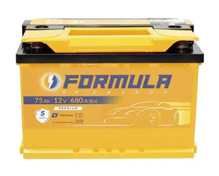 Акумулятор автомобільний Formula 75Ah 680A 12V R+/L+ (Euro, 278&times;175&times;190) 756803 фото