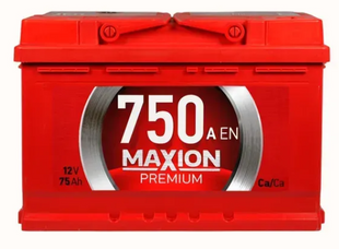 Автомобільний акумулятор MAXION Premium 75Ah 750A R+/L+ 75750 фото