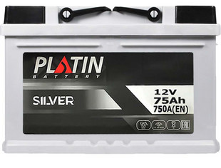 Акумулятор автомобільний PLATIN Silver 75Ah 750A 12V R+/L+ (LB3) 757506 фото