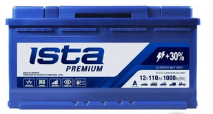 Акумулятор ISTA Premium 110Ah 1000A R+/L+ (L5) 110100001 фото