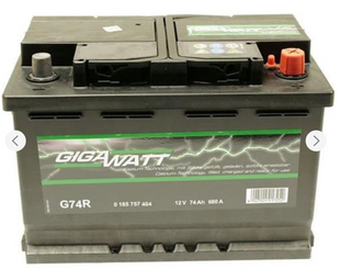 Автомобільний акумулятор Gigawatt 74Ah 680A Euro (-/+) 746804 фото