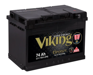 Акумулятор Viking Bronze 6CT-74Ah 720A Asia (L3) R+/L+ 747206 фото